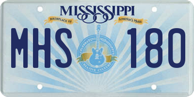 MS license plate MHS180