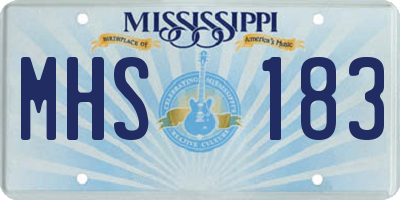 MS license plate MHS183