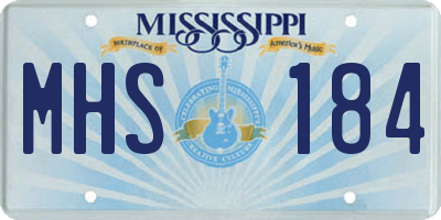 MS license plate MHS184