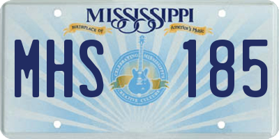 MS license plate MHS185
