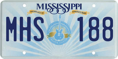 MS license plate MHS188