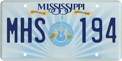 MS license plate MHS194