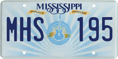 MS license plate MHS195