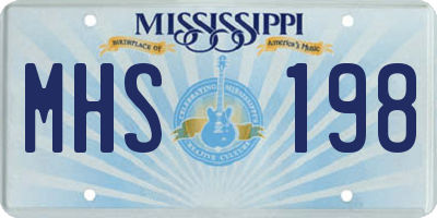 MS license plate MHS198