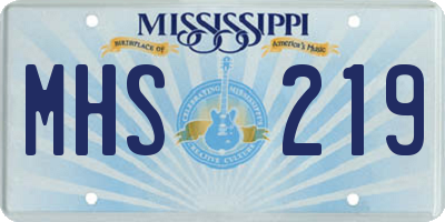 MS license plate MHS219