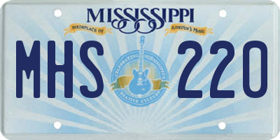 MS license plate MHS220