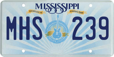MS license plate MHS239