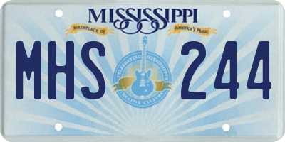 MS license plate MHS244