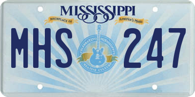 MS license plate MHS247