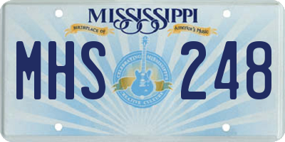 MS license plate MHS248