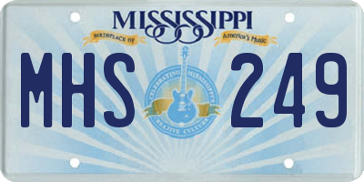 MS license plate MHS249
