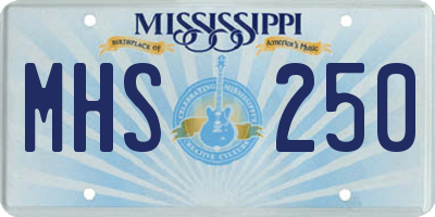 MS license plate MHS250