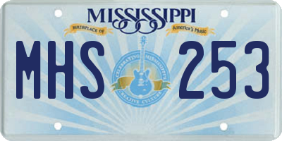 MS license plate MHS253