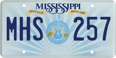 MS license plate MHS257
