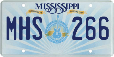 MS license plate MHS266