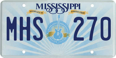 MS license plate MHS270