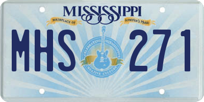 MS license plate MHS271
