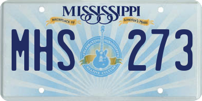 MS license plate MHS273