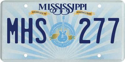 MS license plate MHS277
