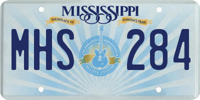 MS license plate MHS284