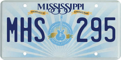 MS license plate MHS295