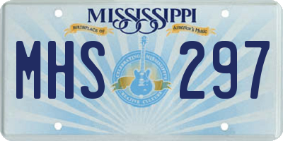 MS license plate MHS297