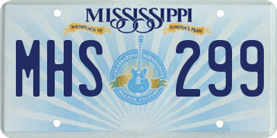 MS license plate MHS299