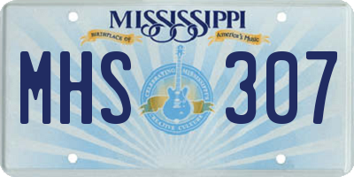 MS license plate MHS307