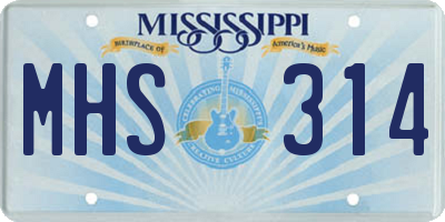 MS license plate MHS314