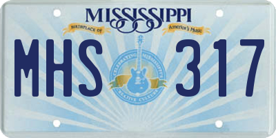 MS license plate MHS317