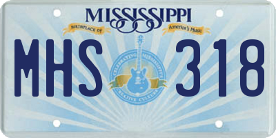 MS license plate MHS318