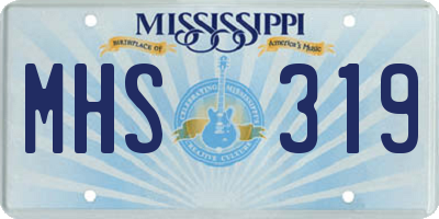 MS license plate MHS319