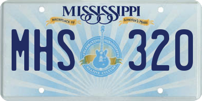 MS license plate MHS320