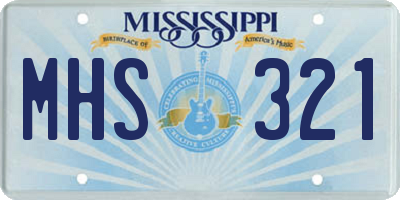 MS license plate MHS321