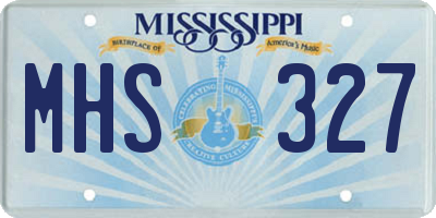 MS license plate MHS327