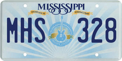 MS license plate MHS328