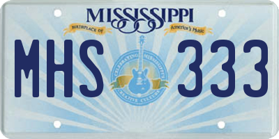 MS license plate MHS333