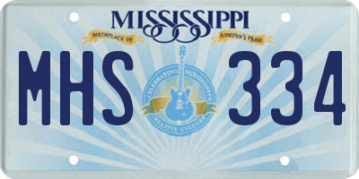 MS license plate MHS334