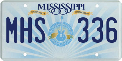 MS license plate MHS336