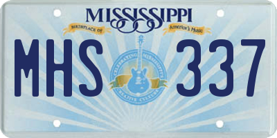 MS license plate MHS337