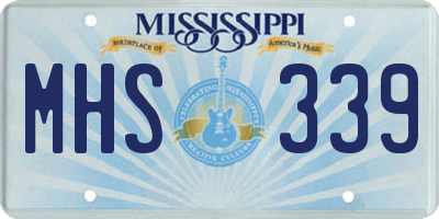 MS license plate MHS339