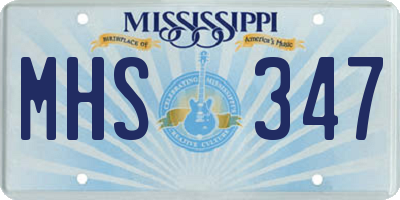 MS license plate MHS347