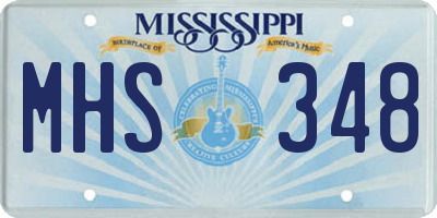MS license plate MHS348
