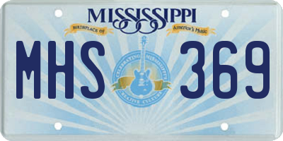 MS license plate MHS369