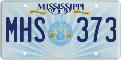 MS license plate MHS373