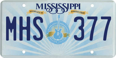 MS license plate MHS377