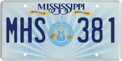 MS license plate MHS381