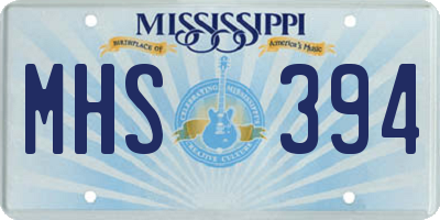 MS license plate MHS394