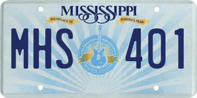 MS license plate MHS401