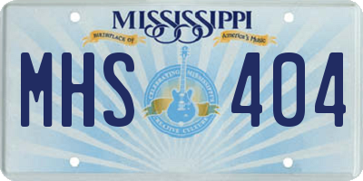 MS license plate MHS404